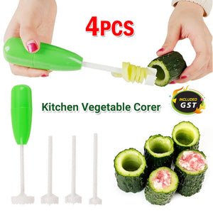 4PCS Kitchen Vegetable Corer Spiral Cutter Digging Device Fruits Hole Digger