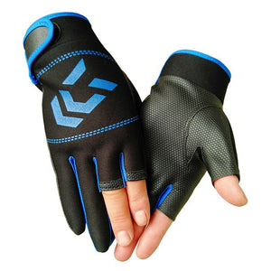 Anti-slip Fishing Gloves 3 Fingerless Waterproof Sun Protection Fish Gloves