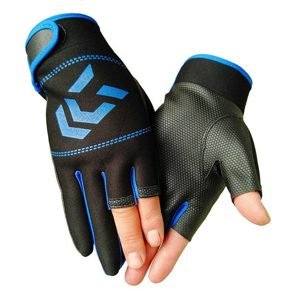 Anti-slip Fishing Gloves 3 Fingerless Waterproof Sun Protection Fish Gloves