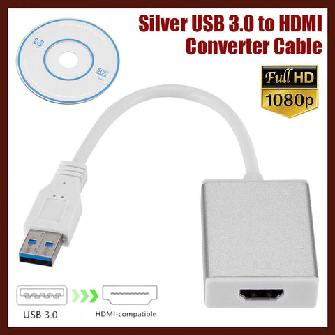 USB 3.0 to HDMI Converter Cable Display Graphic Adapter For Laptop PC HD 1080P