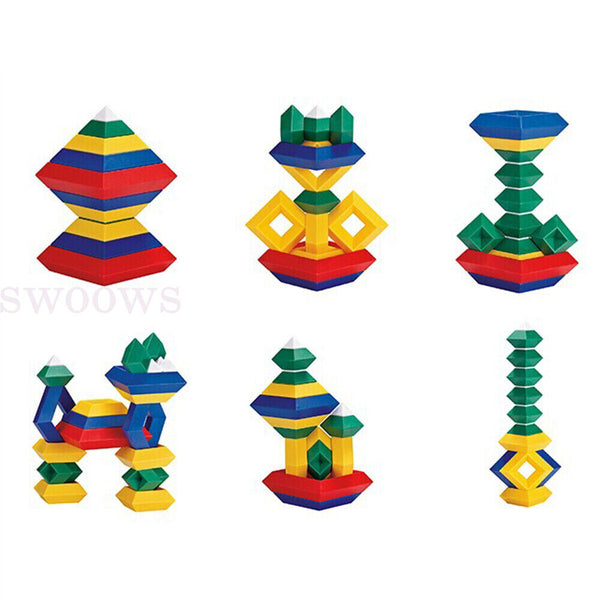 15pcs Pyramid Stacking Nesting Building Blocks Sensory Blocks for Preschool Kids