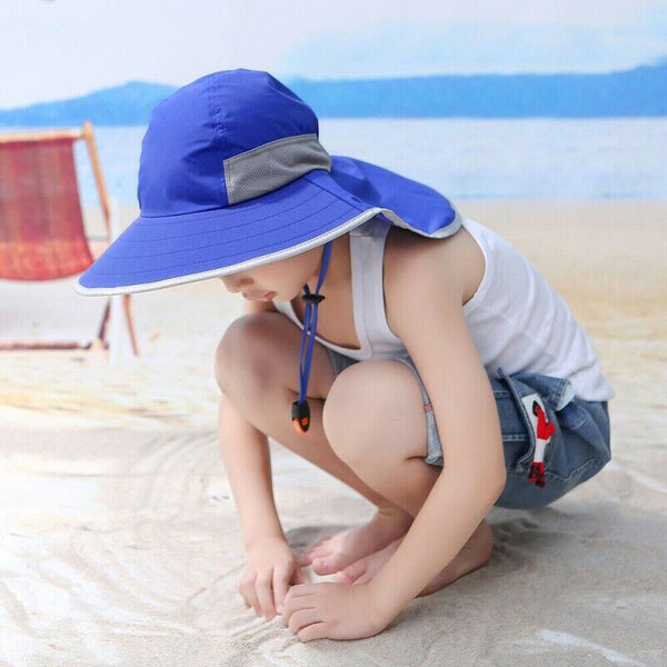 Children Kids Wide Brim Sun Hat Bucket UV Cap Outdoor Travel Summer Beach Hat