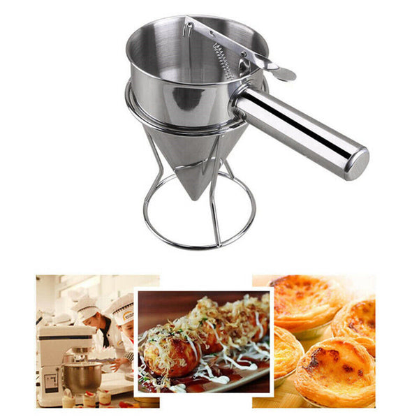 Stainless Steel Donut Cupcake Waffle Batter Funnel Pancake Dispenser Baking Tool