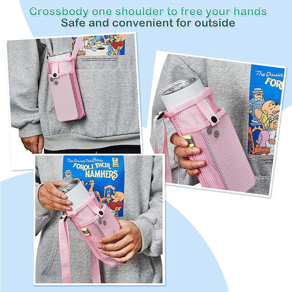 Water Bottle Holder Water Bottle Carrier with Adjustable Shoulder Strap Bag