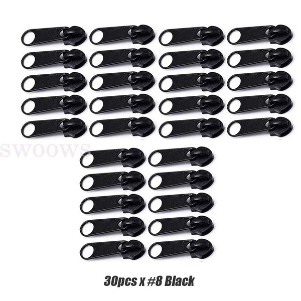 30x Universal Zippers Head Repair Kit Replacement Instant Zip Slider Zipper Fix