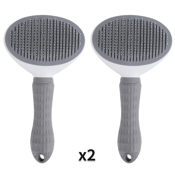 2xPet Dog Cat Grooming Comb Brush Tool Gently Removes Loose Undercoat Knots Mats