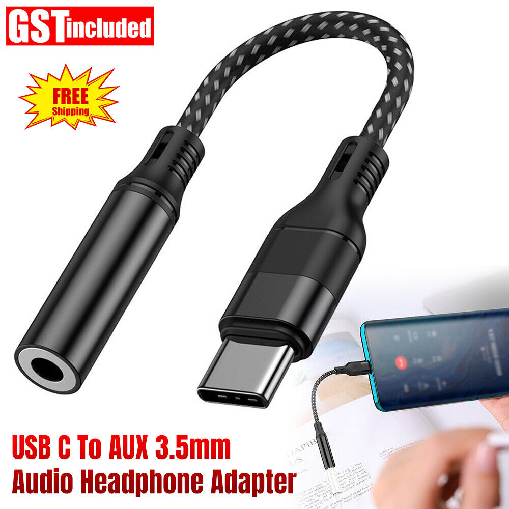 USB C To AUX 3.5mm Audio Headphone Jack Adapter AUX Cable For iPhone 15 Samsung