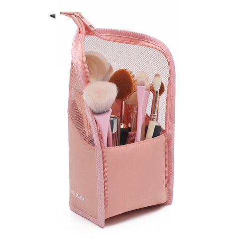 Stand Cosmetic Bag Travel Zipper Makeup Brush Holder Organizer Pouch Case Cover