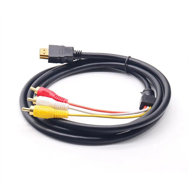 2x HDMI to RCA RGB Male AV 3 RCA Video Audio Converter Cable For HDTV DVD Player