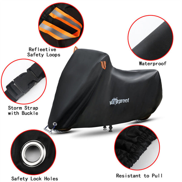 XL Waterproof Motorcycle Motorbike Scooter Cover Outdoor Storage Dust Protector