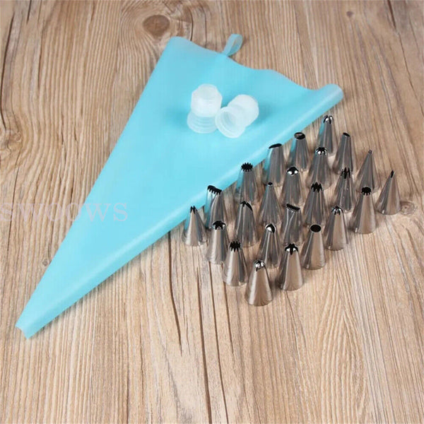 Cake Decorating Kit 27 Pieces Tools Baking Nozzles Piping Tips Icing Bag