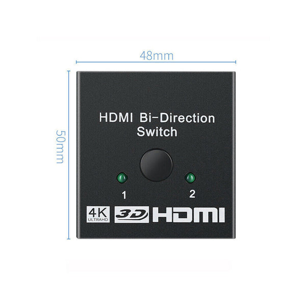 2 in 1 In Out UHD 4K Bi Direction HDMI 2.0 Switch Switcher Splitter Hub HDCP 3D