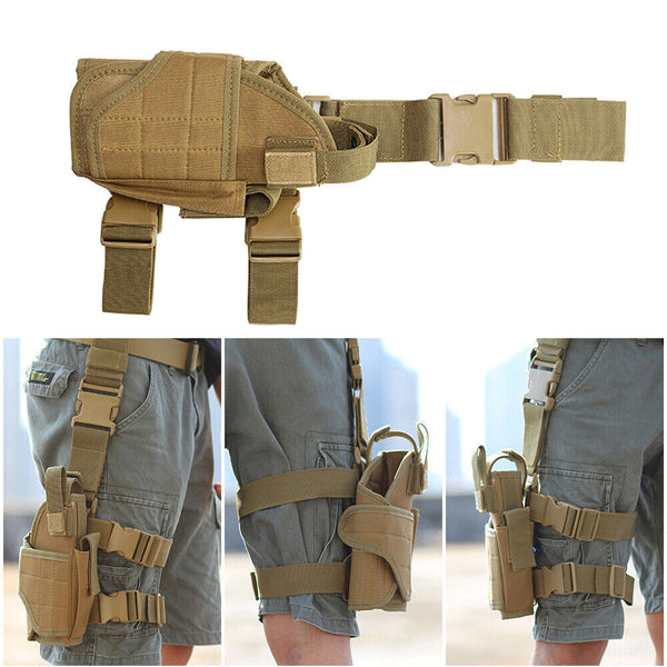 1/2PCS Tactical Thigh Holster Gun Leg Hunt Military Sports Pistol Pouch Puttee