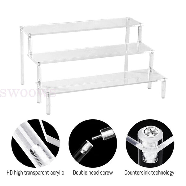 3 Layer Acrylic Action Figure Display Stand Model Doll Cosmetics Toy Shelf