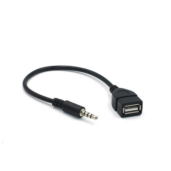 Male Cable Plug AUX Jack 3.5mm Audio to USB 2.0 Female Converter Cord Car Player