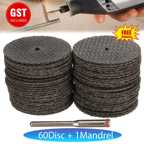 60Pcs Mini Cut Off Wheel Cutting Disc Drill For Dremel Rotary Mandrel Multi Tool