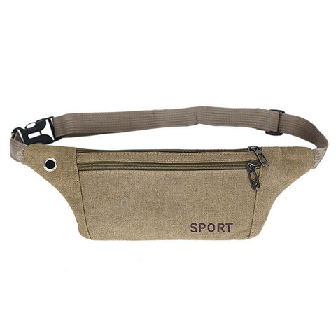 Running Sport Canvas Bum Bag Waist Phone Money Belt Zip Hiking Pouch Wallet NEW