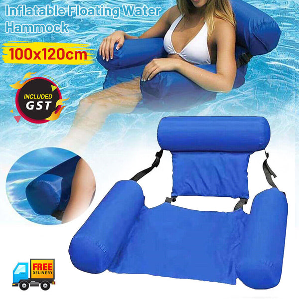 Inflatable Floating Water Hammock Float Pool Lounge Bed Swimming Chair Sea Beach