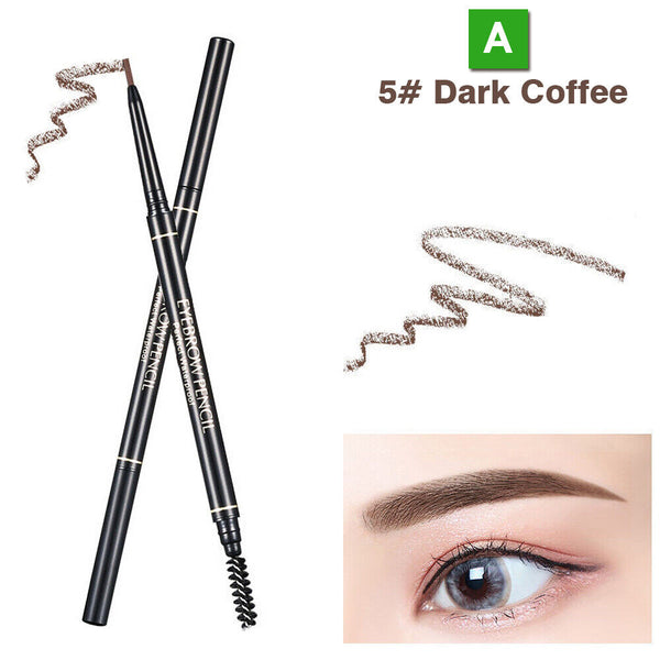 Slim Eyebrow Pencil Waterproof Eye Brow Eyeliner Pen With Brush Makeup Cosmetic