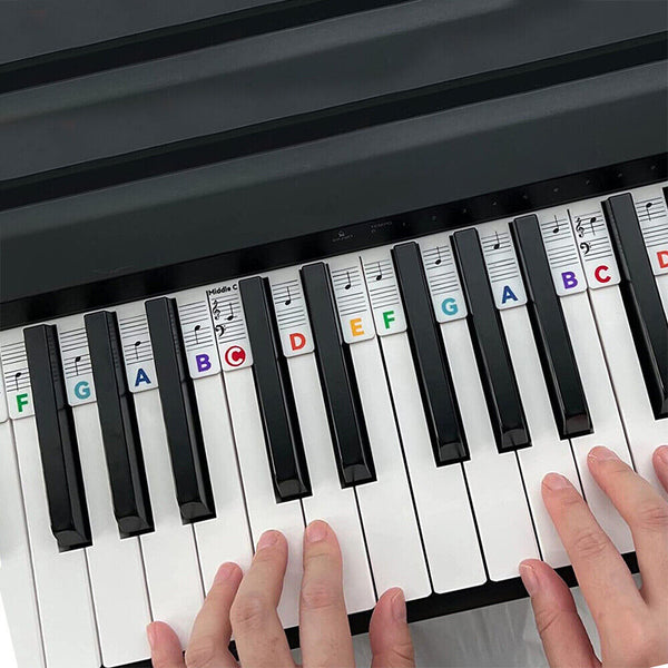 Removable Piano Keyboard Note Labels Reusable Silicone Piano Stickers 88 Keys