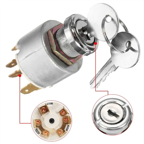 12V 4 Position Ignition Lock Cylinder Switch Key For SPB501 Car Boat Motorcycle