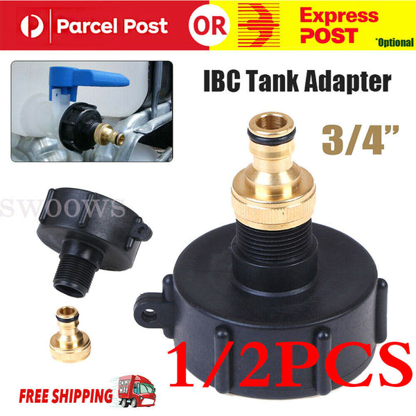 IBC Tank Adapter S60X6 Coarse Threaded Brass Garden Tap With 3/4" Hose Fitting