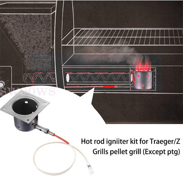 BBQ Hot Rod Igniter Kit Ignitor For Pit Boss Wood Pellet Grills 120V 200W