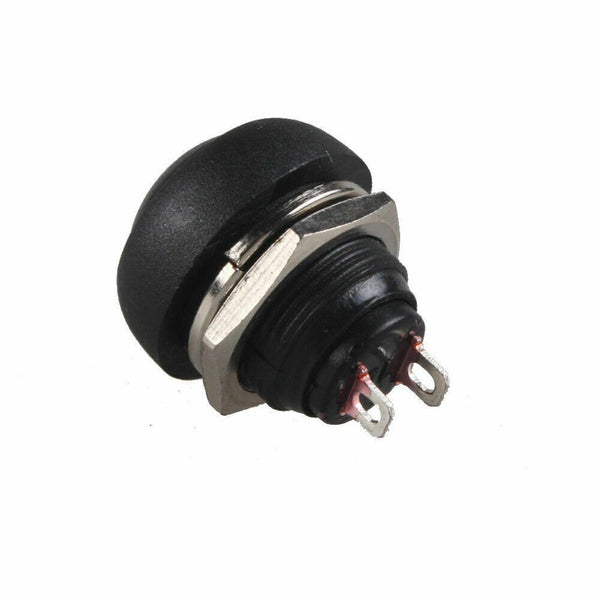 Latest 5Pcs Mini Round Switch 12mm Waterproof Momentary Push Button Black 12-24V