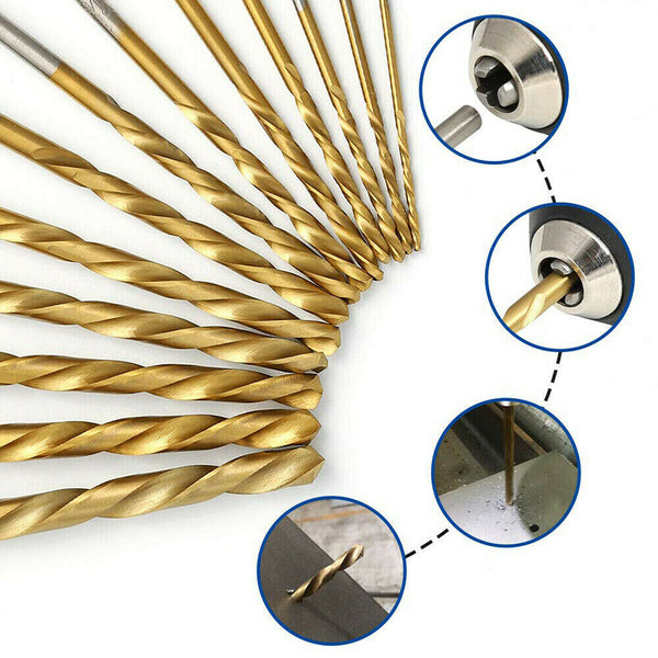 13pcs High Speed M2 Steel Drill Bit Set HSS Titanium Nitride Coating Kit AU NEW