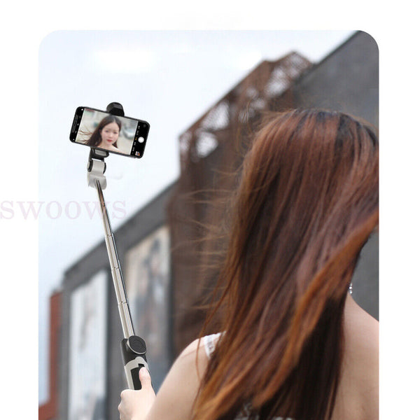 Selfie Stick Rotating Tripod Holder Stand With Bluetooth Remote For Mobile Phone