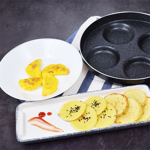 4 Holes Korean Frying Pan Carote Non-stick Round Fry Egg Pancake Pan Giftbox