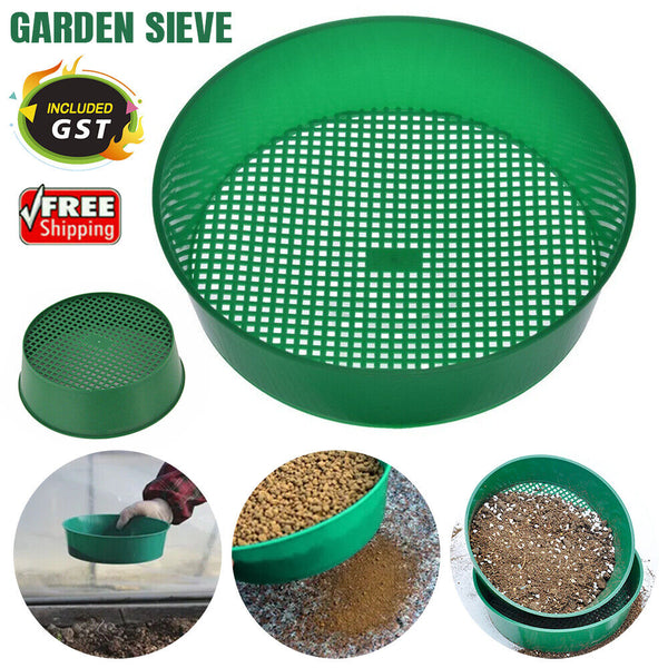 2Pcs Garden Sieve Composy Soil Sand Green Stone Mesh Soil Sieve Small Gravel AU