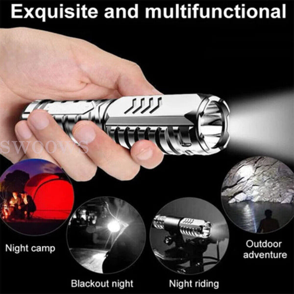 Lilyasion Flashlight Multifunctional Rechargeable Flashlight for Outdoor BLACK