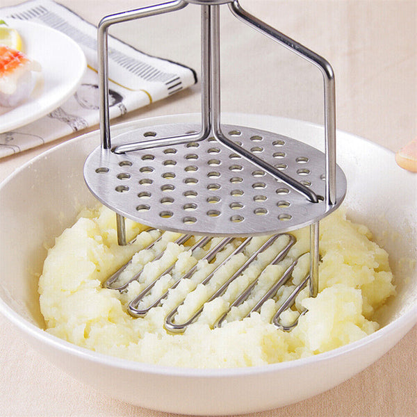 Potatoe Fruit Kitchen Potato Masher Vegetable Press Crusher Stainless Steel Tool