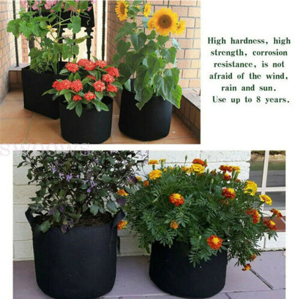 Up to 20pcs Fabric Plant Pots Grow Bags with Handles 3 5 10 20 Gallon