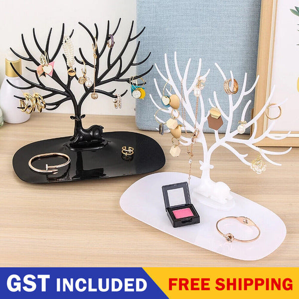 Necklace Ring Earring Deer Tree Stand Holder Show Rack Jewelry Display Organizer