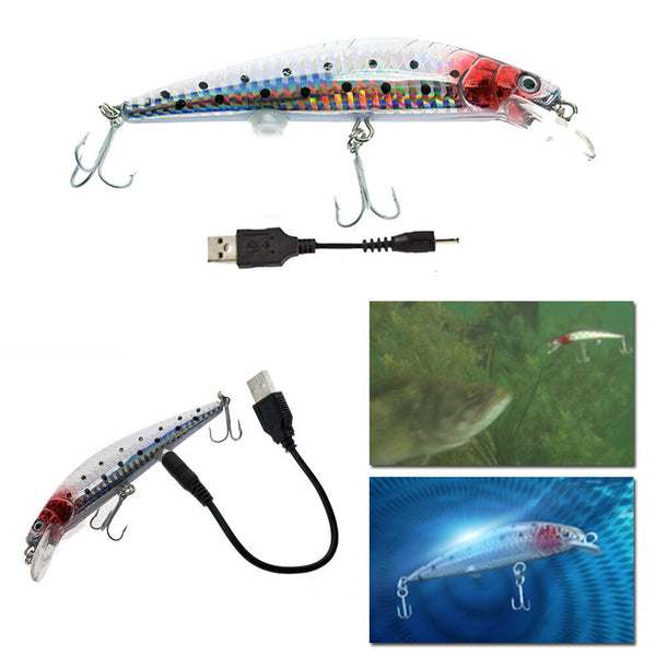 Twitching Fishing Lures Bait Light Buzzing Lure Fish USB Rechargeable