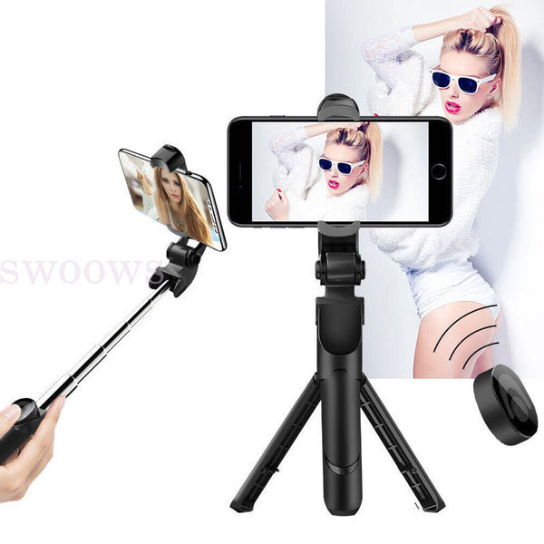 Selfie Stick Rotating Tripod Holder Stand With Bluetooth Remote For Mobile Phone