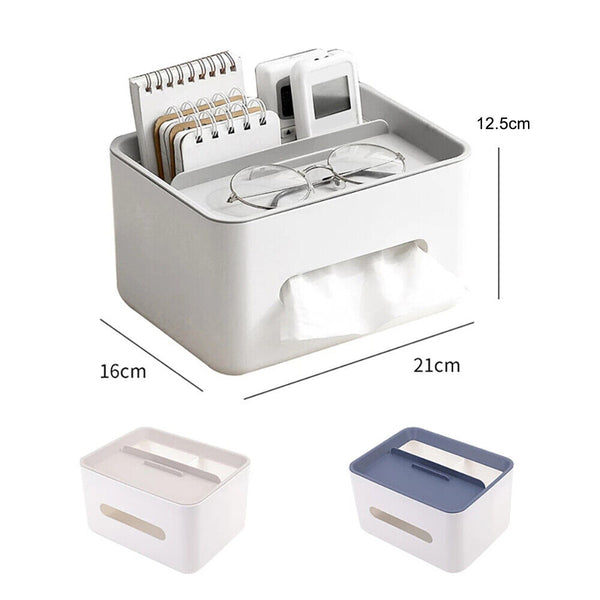 Multifunction Tissue Box Cover Table Napkin Paper Case Holder Storage Organizer