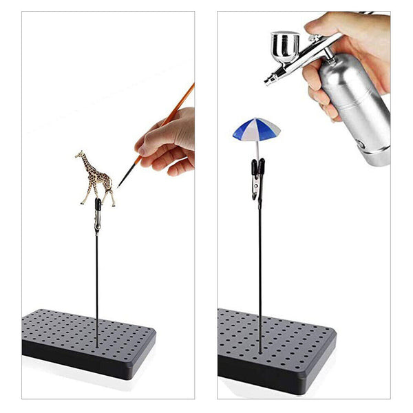 Painting Stand Base and Alligator Clip Stick Set Modeling Tools Airbrush Hobby