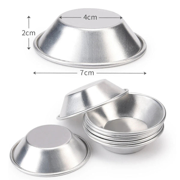 Egg Tart Mould Cake Tins Set Cups Circular Pie Mold Plate Baking Non-Stick Up30x