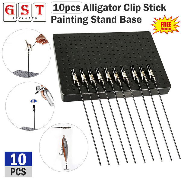 Painting Stand Base and Alligator Clip Stick Set Modeling Tools Airbrush Hobby