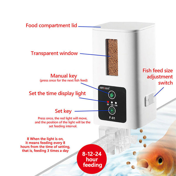 Automatic Fish Feeder Intelligent Timing Aquarium Large Capacity Food Dispenser