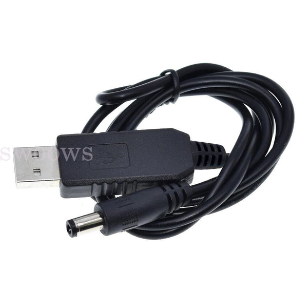 USB to 5V DC barrel jack plug adaptor converter power supply cable 5.5 x 2.1mm