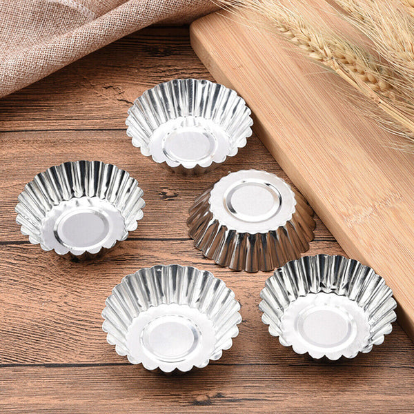 20PCS Cake Cups Circular Tins Pie Egg Tart Mould Mold Plate Baking Tool Cupcake