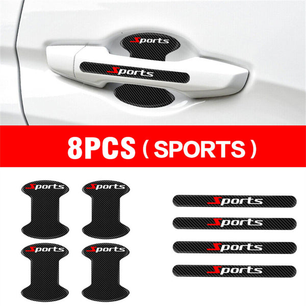 8pcs Car Door Handle Bowl Sticker Protector Anti Scratch Cover Accessories Black