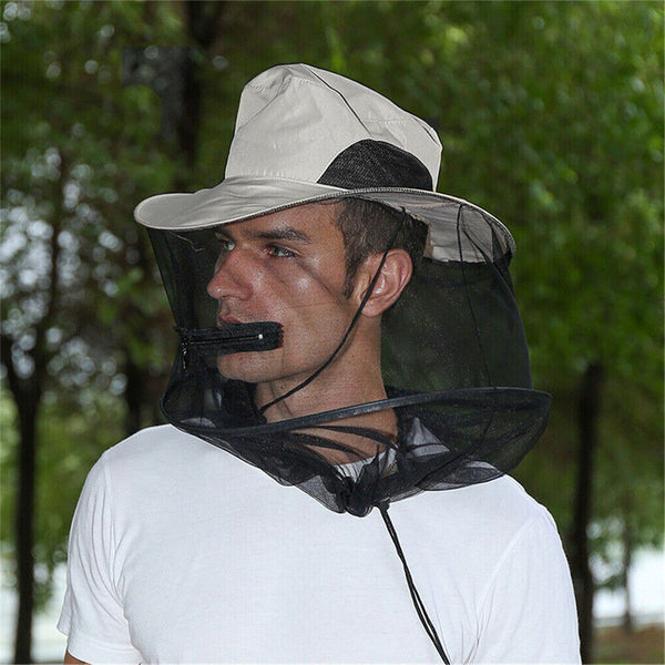 Mosquito Insect Head Net Mesh Protector Hat Fly Bee Bug Outdoor Fishing Camping