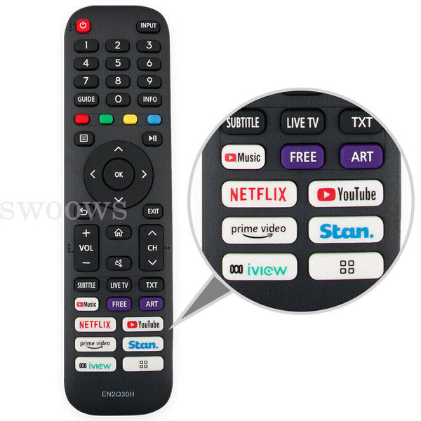 TV Remote Control for HISENSE VIDAA EN2Q30H 32A4G 40A4G 43A4G