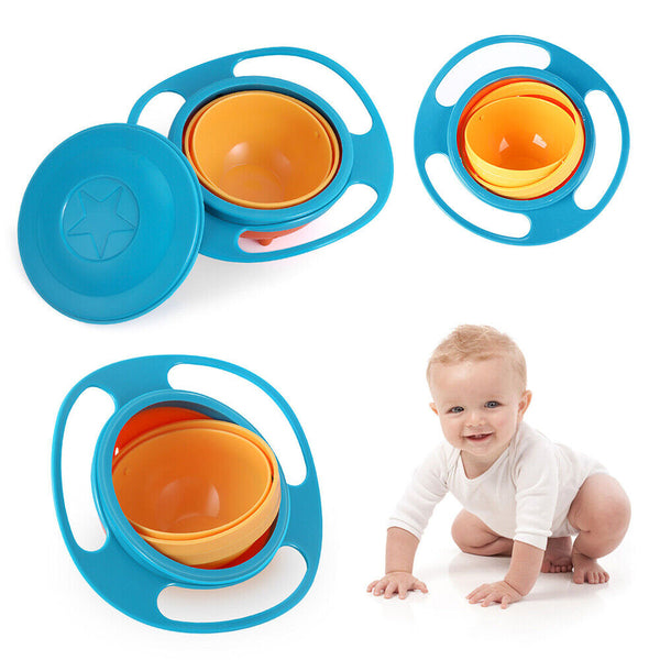 Baby Kids Feeding Bowl Magic 360 degree Rotating Gyro Toddler Infants No Spill