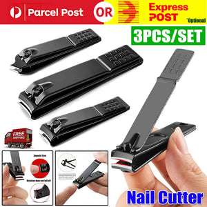 3Pcs Manicure Nail Cutter Stainless Steel Nail Clipper Cutter Toenail Trimm Set